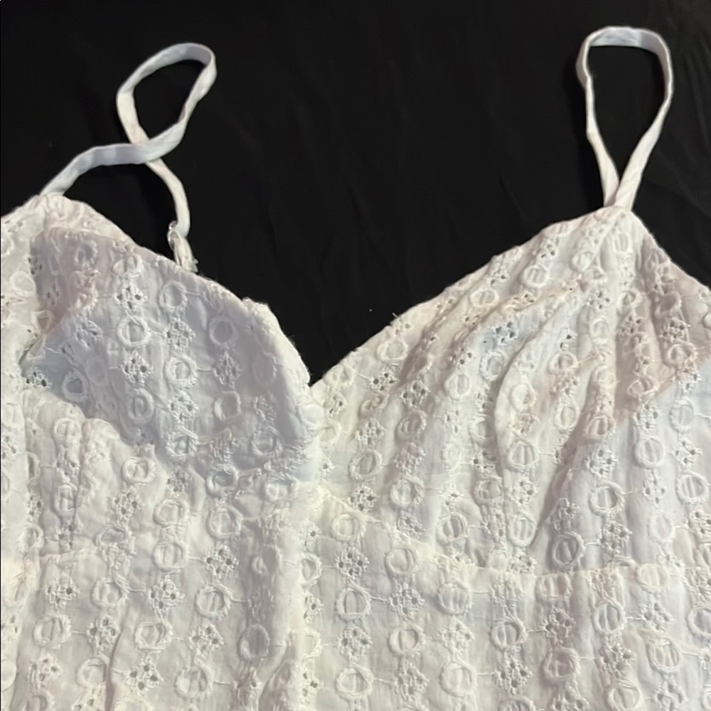 White Eyelet Lace Cami Top